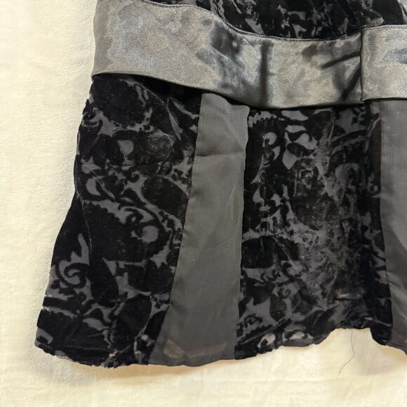 Lane Bryant 28 Surplice Top Velvet Burnout Paisley‎ Satin Babydoll Whimsigoth - Picture 4 of 11